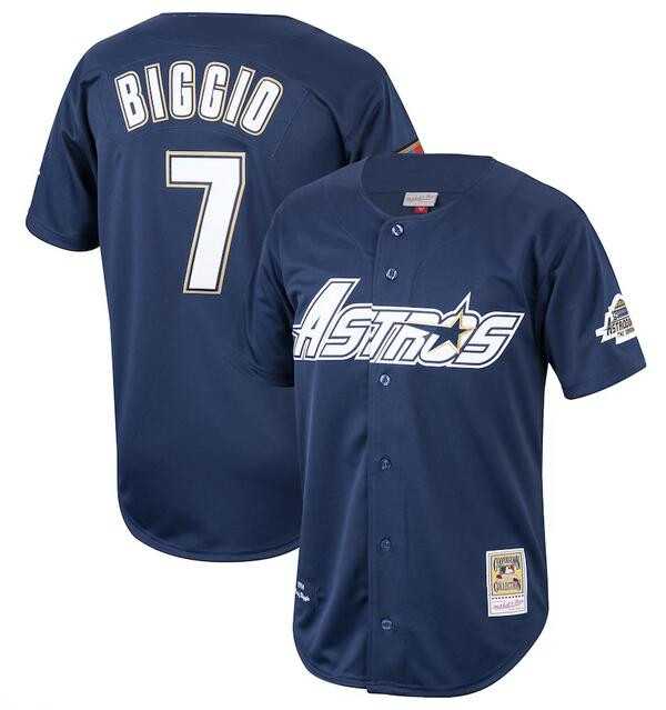 Men%27s Houston Astros #7 Craig Biggio Navy 1994 Stitched Jersey Dzhi->houston astros->MLB Jersey